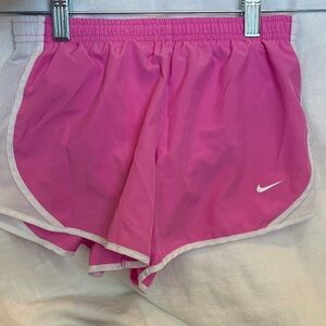 Nike Women’s Hot Pink Athletic Running Shorts with White Trim